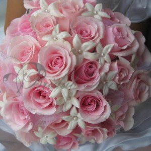 36 - Soft pink roses and stephanotis