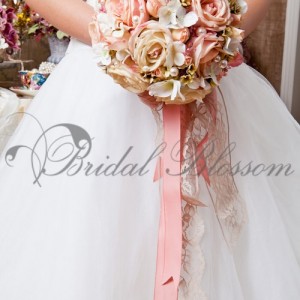 46 - Pink silk bridal bouquet
