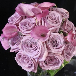 75 - Purple roses and calla